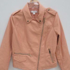 NWT New York & Company Pink Faux Leather Jacket - Med